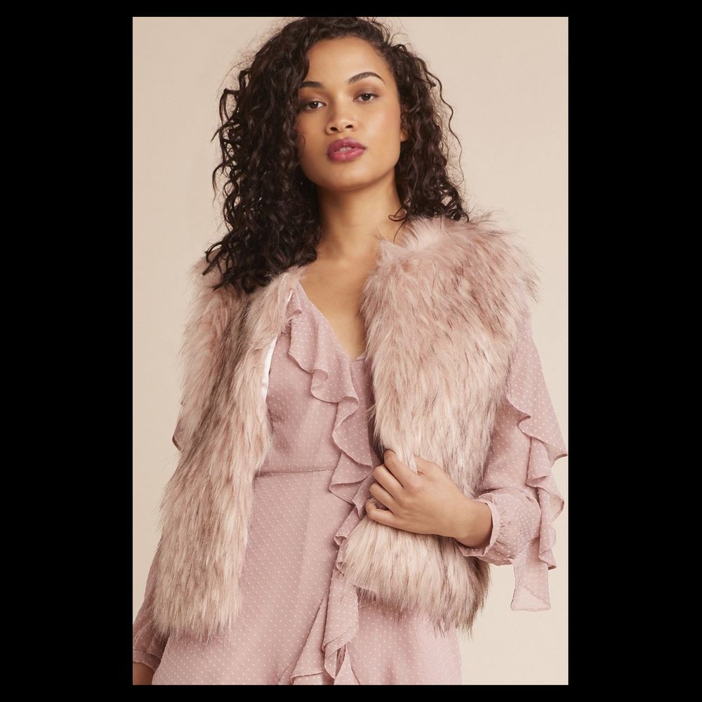 Mauve Barbarella Faux Fur Vest